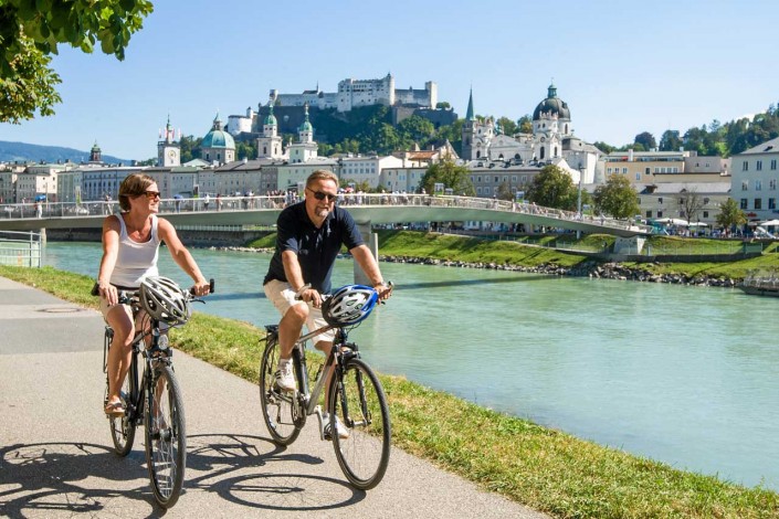 Mozartstadt Salzburg Radwege an der Salzach